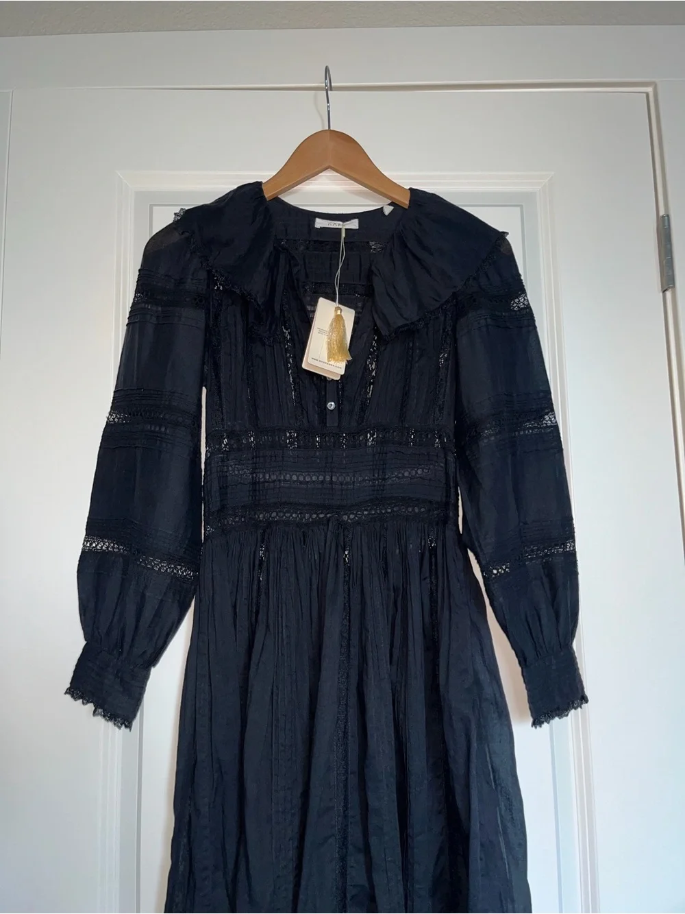 NWT XXS DÔEN Black Marla Dress